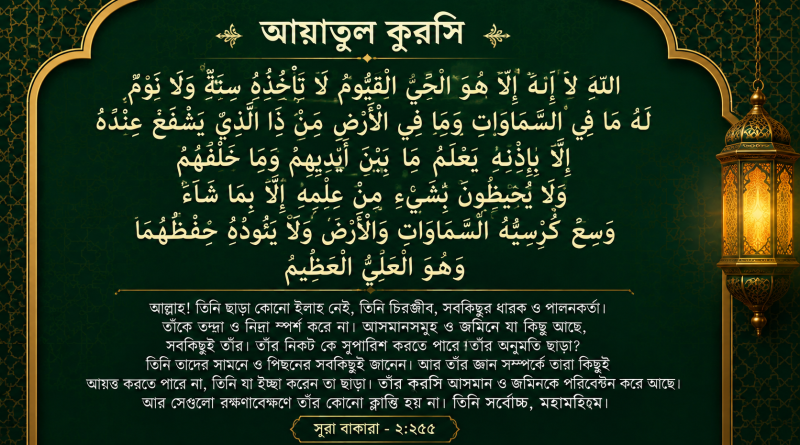 ayatul kursi bangla